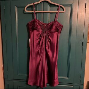 NWT Laundry by Shelli Segal Silk Dress plum rich color